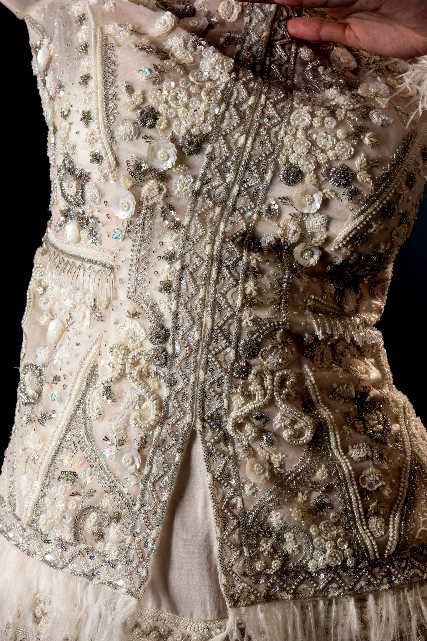 Cream Organza Silk Jacket Byus Sharara Set